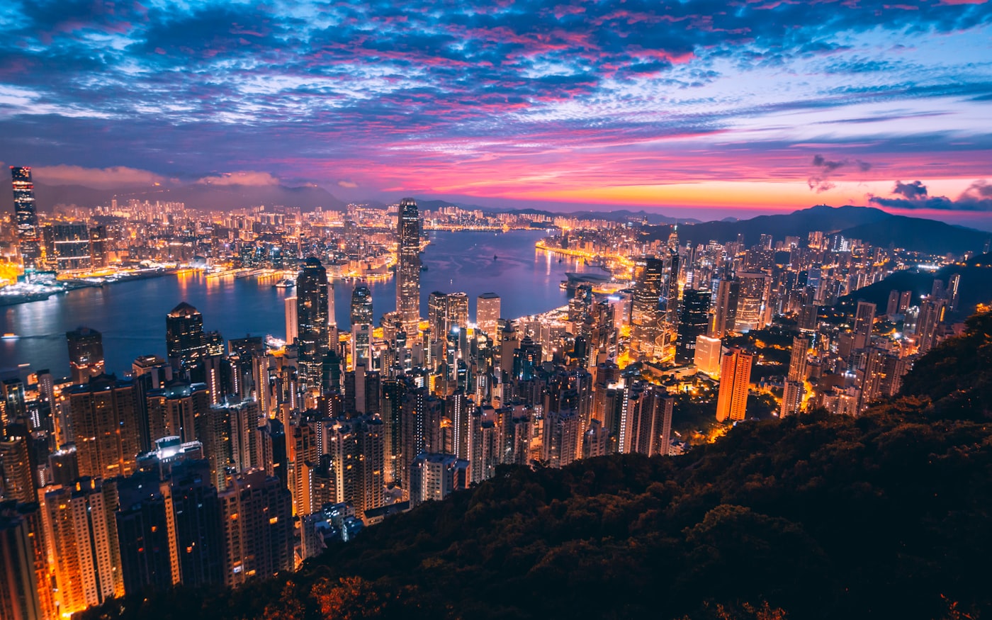 香港街道場景示意
